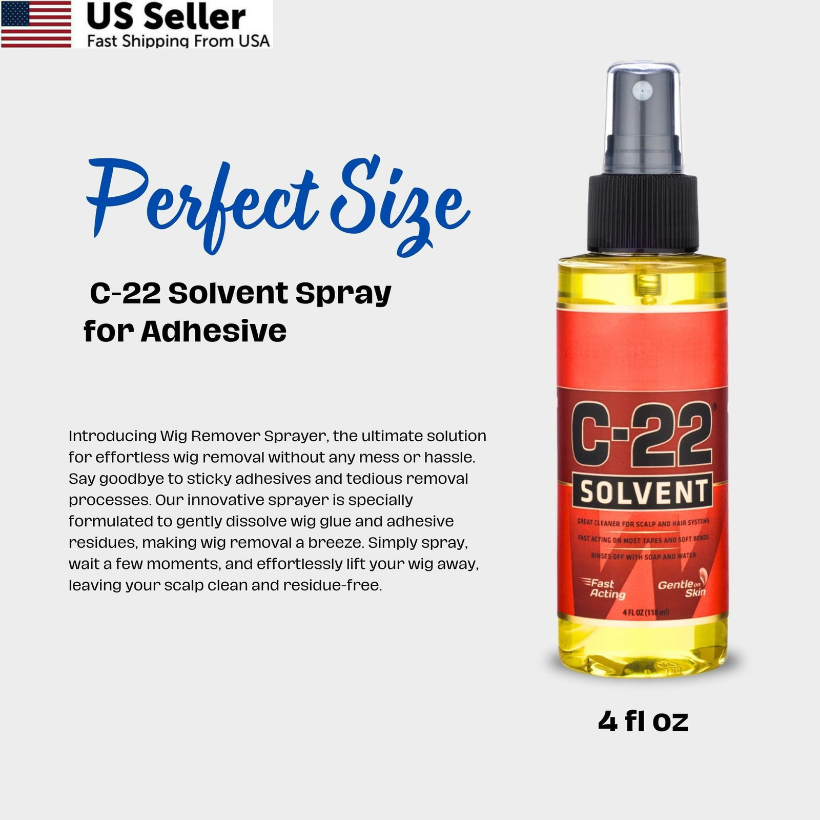 WaLKER TaPE C22 Solvent Spray Adhesive Remover, Tape in Hair 12 Fl Oz, Clear