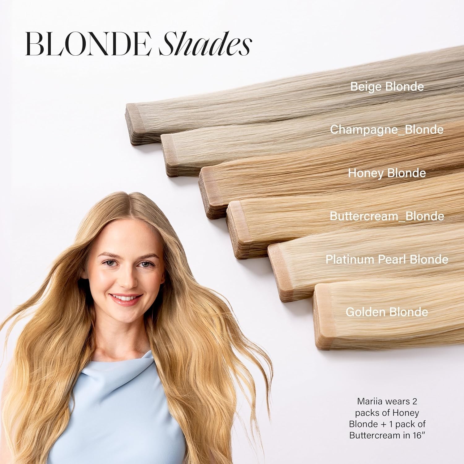 Luxy Tape-In Extensions – 30″ Buttercream Blonde – 100% Virgin Human Hair (50g)