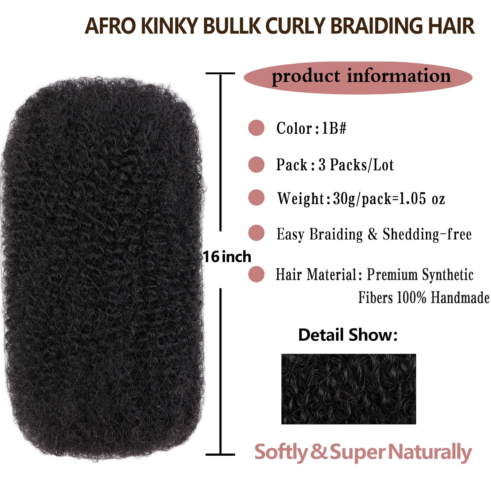 Xtrend 16 Inch 3 Bundles 90g Natural Black 16 (Pack of 3), NATURAL BLACK
