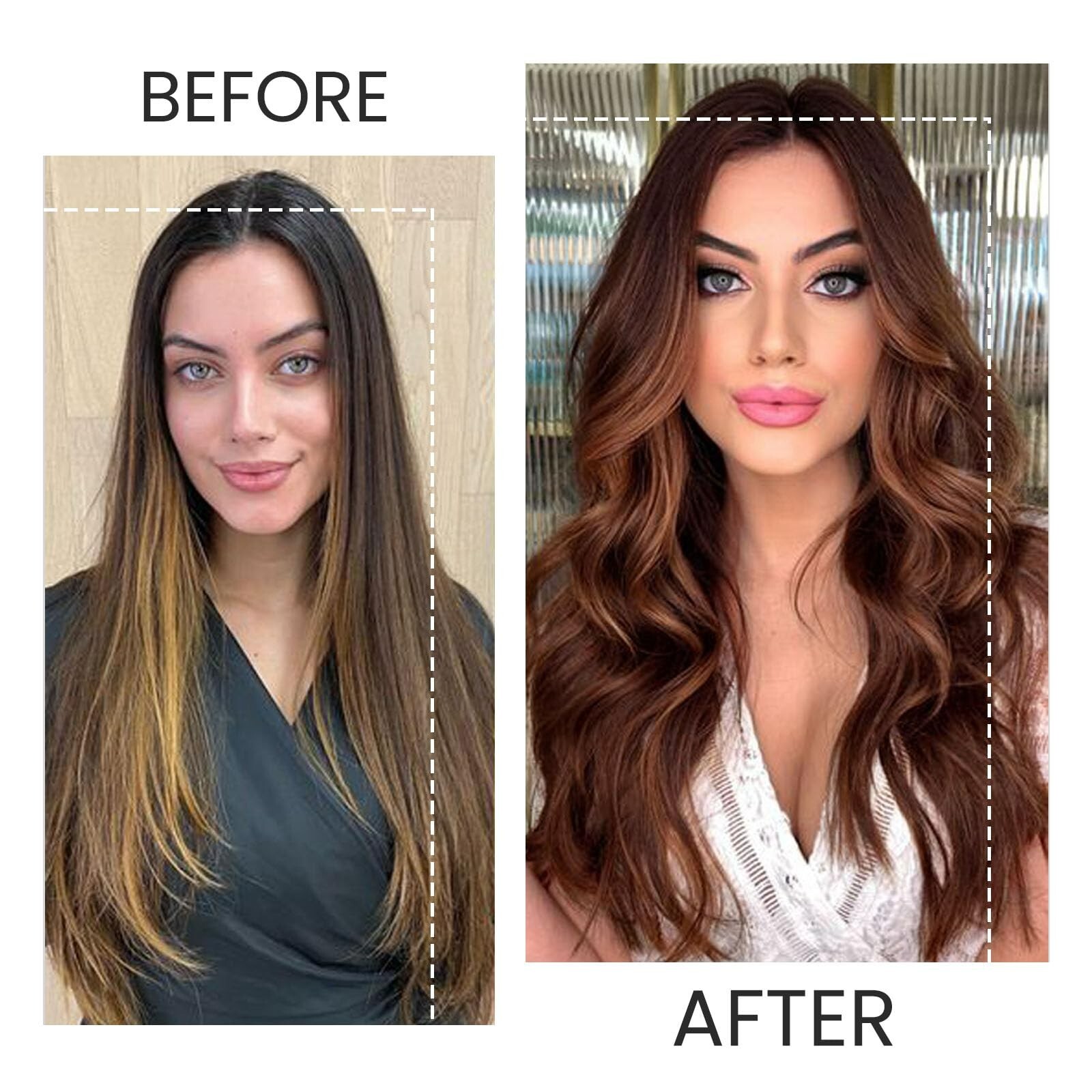 Clip in Hair Extensions 12 Inch 70g Dark Roasted Coffee&Caraamel Brown Hair Exte