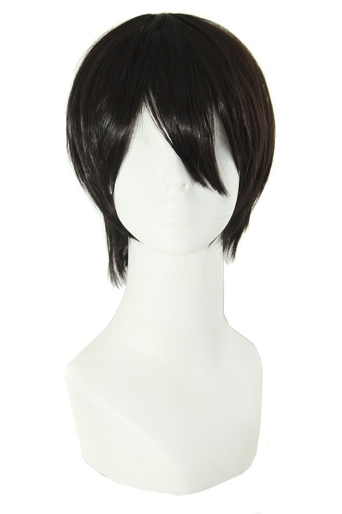 Fashionable 12 Inch Black Men’s Wig – Cosplay Essential with Adjustable Fit