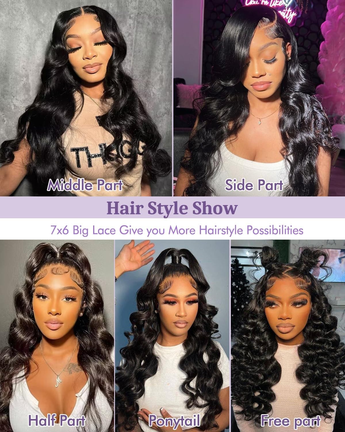 26 Inch 7×6 HD Lace Front Glueless Body Wave Wig – Pre Plucked, 250 Density, Nat