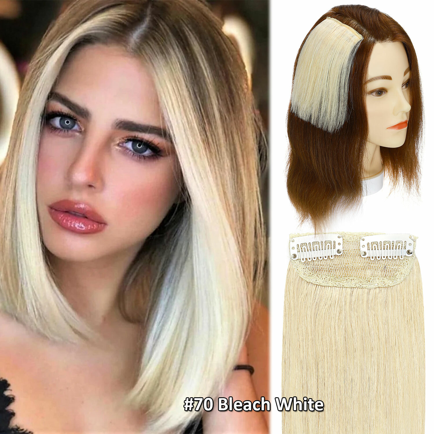 Mini Hair Pad Remy Human Hair Clip In Hair Extensions Invisible Topper Hairpiece