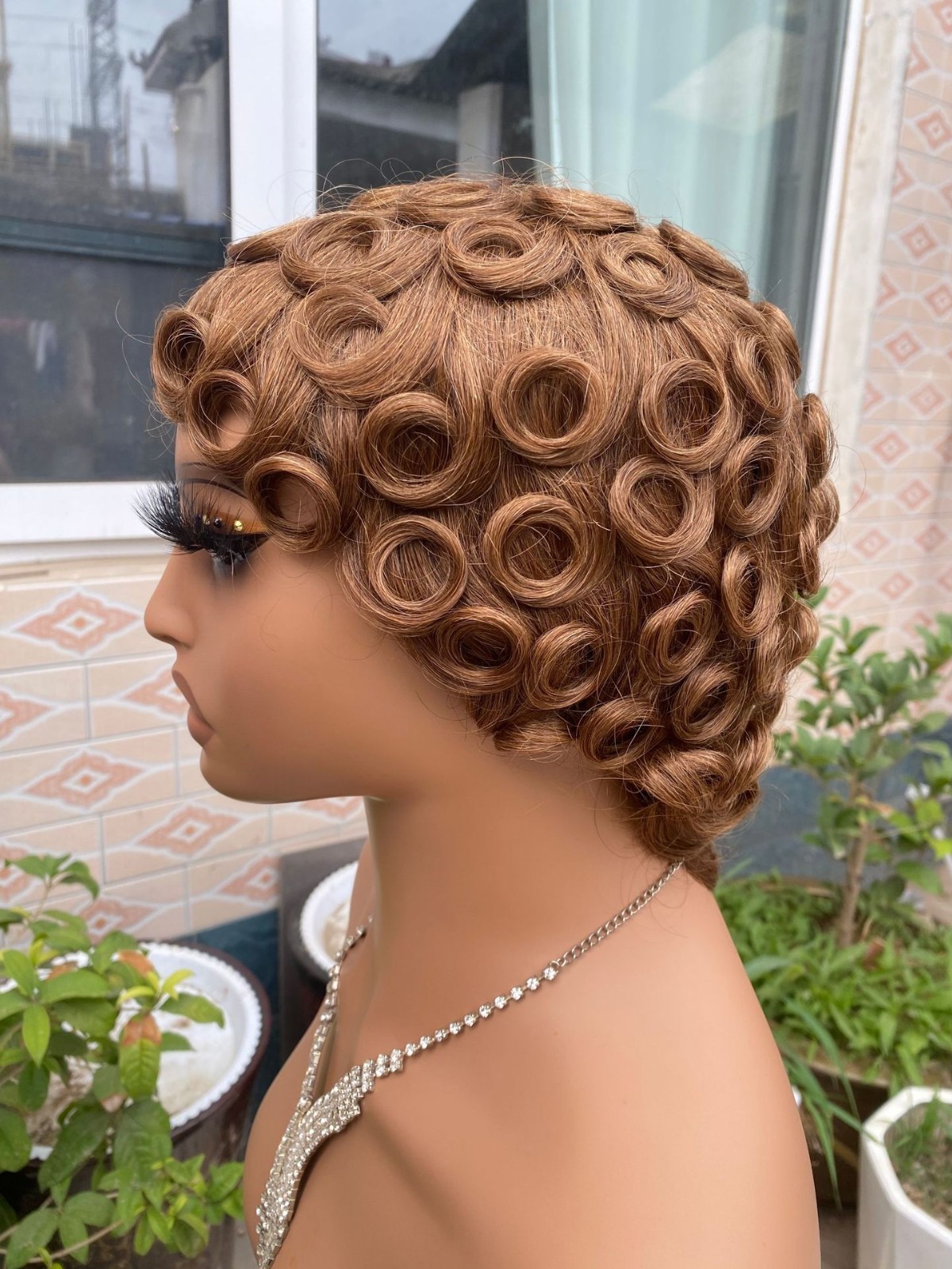 Real Human Hair Pixie Wig 6 Inch African American Kinky Curly Short Bob Style