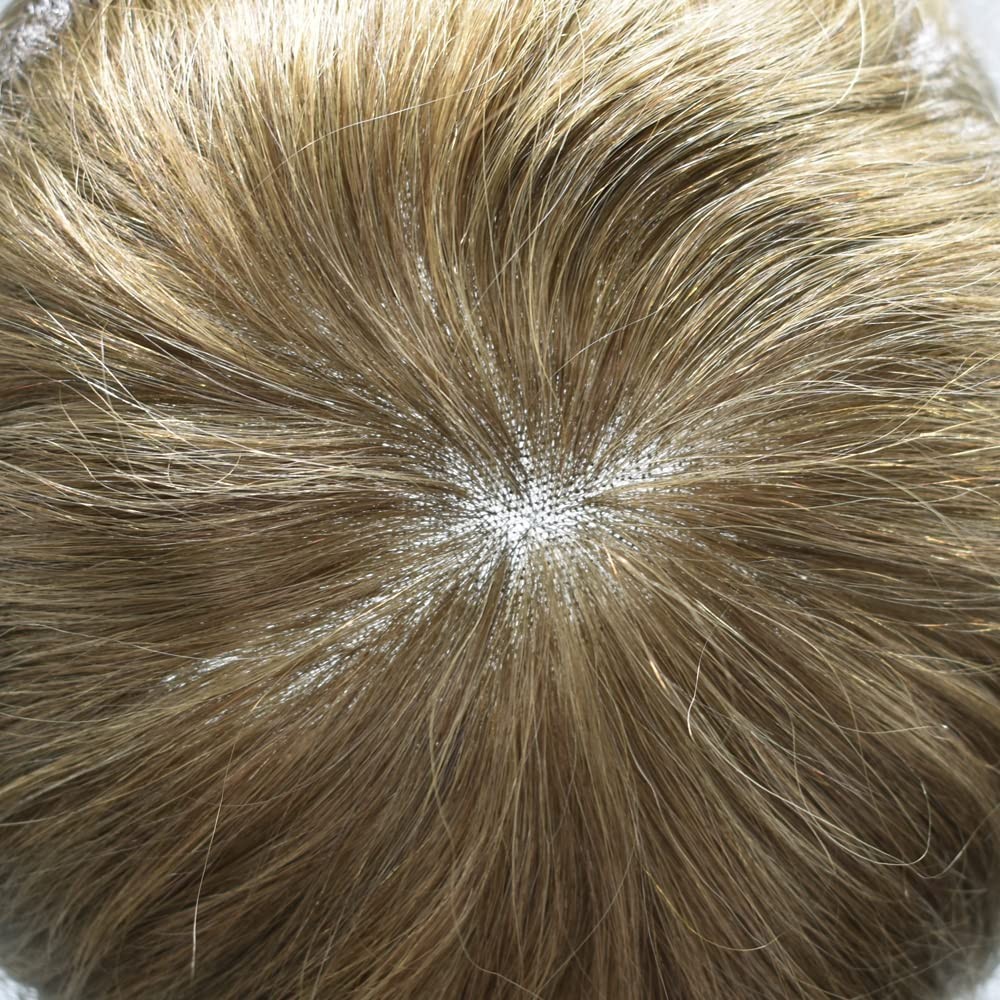 Full Poly Thin Skin Mens Toupee Hairpiece Human Hair System Replacement Wigs