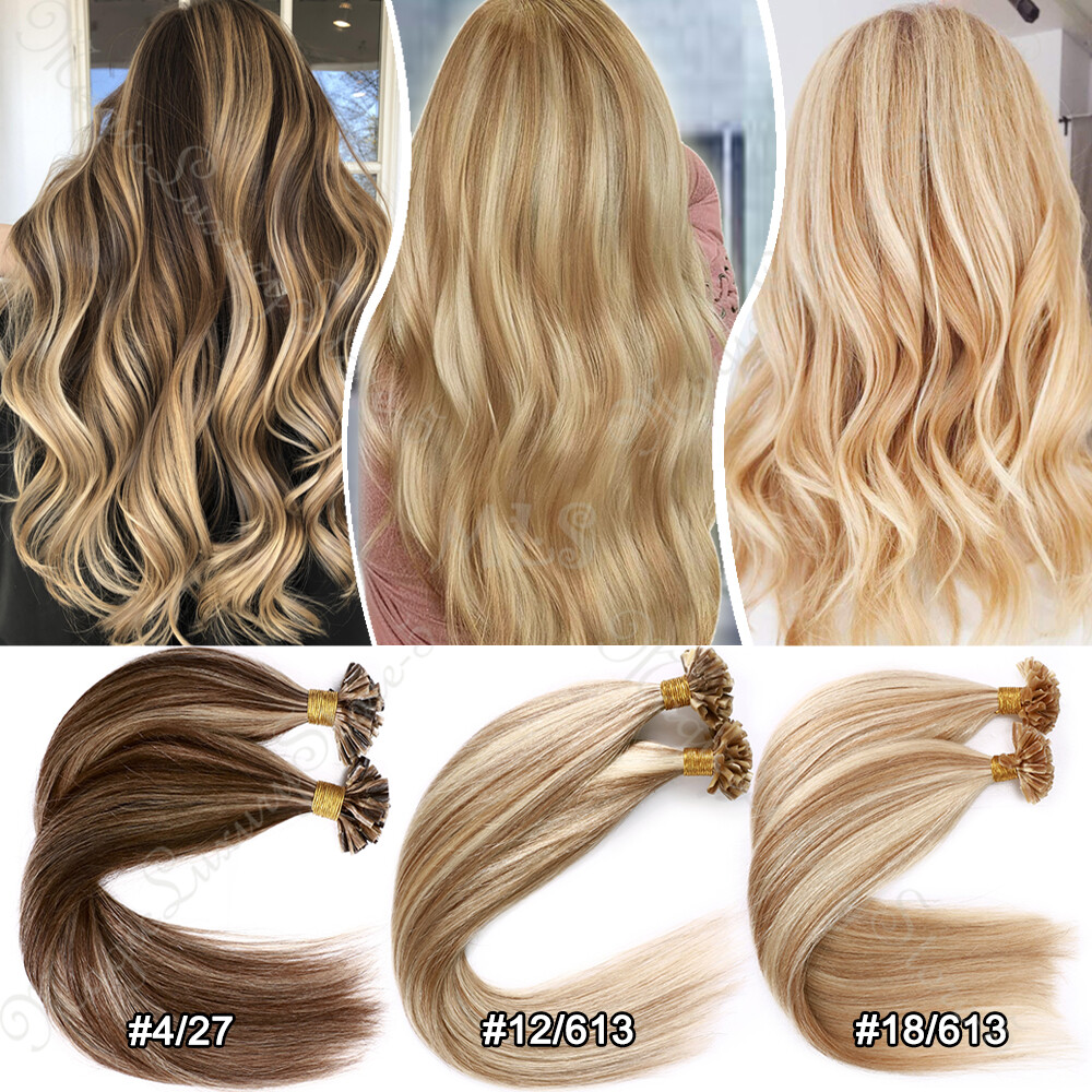 CLEARANCE Human Hair Extensions Pre Bonded U-Tip Nail Keratin Remy Hair Thick 1G