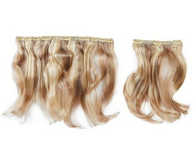 Human Hair Clip In Extensions New Boxd Highlighted Brown Blond 18” LOCKS & MANE
