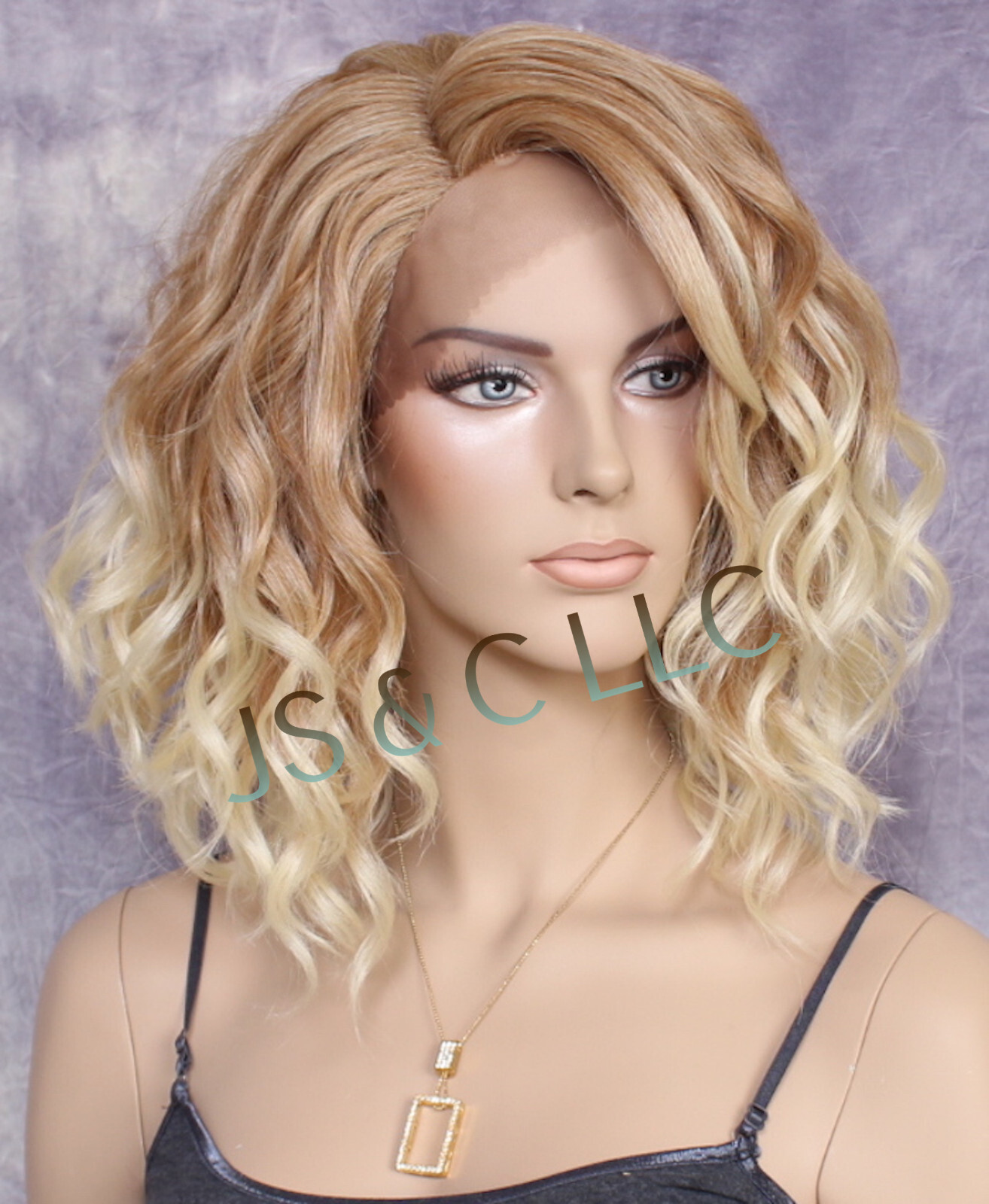 Human Hair blend Heat OK Full Lace Front Wig Blonde mix Super Natural ppq 27-613