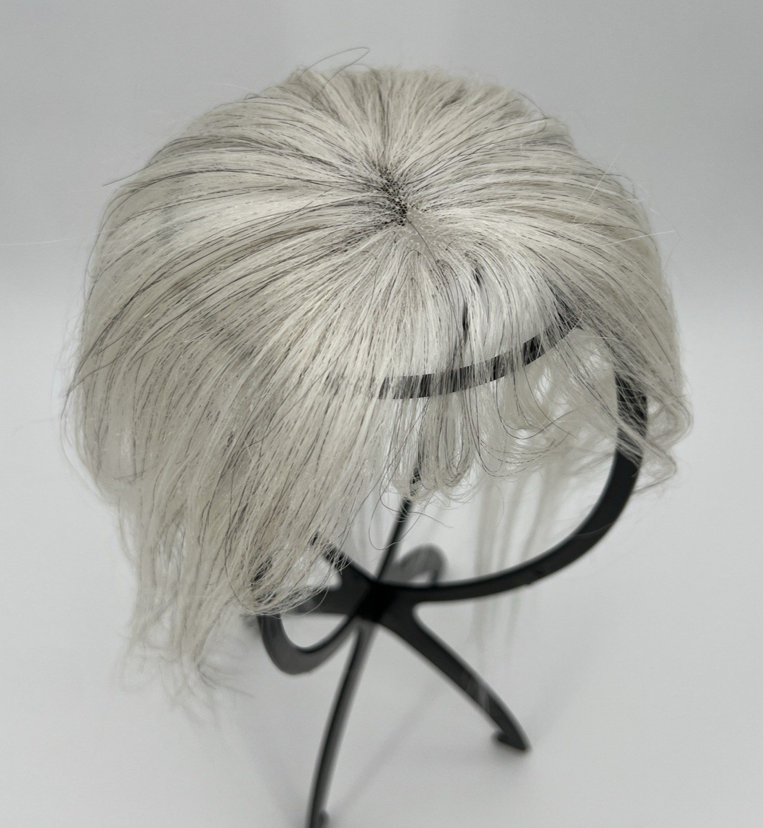 White & Blacks w/ Bangs 100% Human Hair 10in Topper
