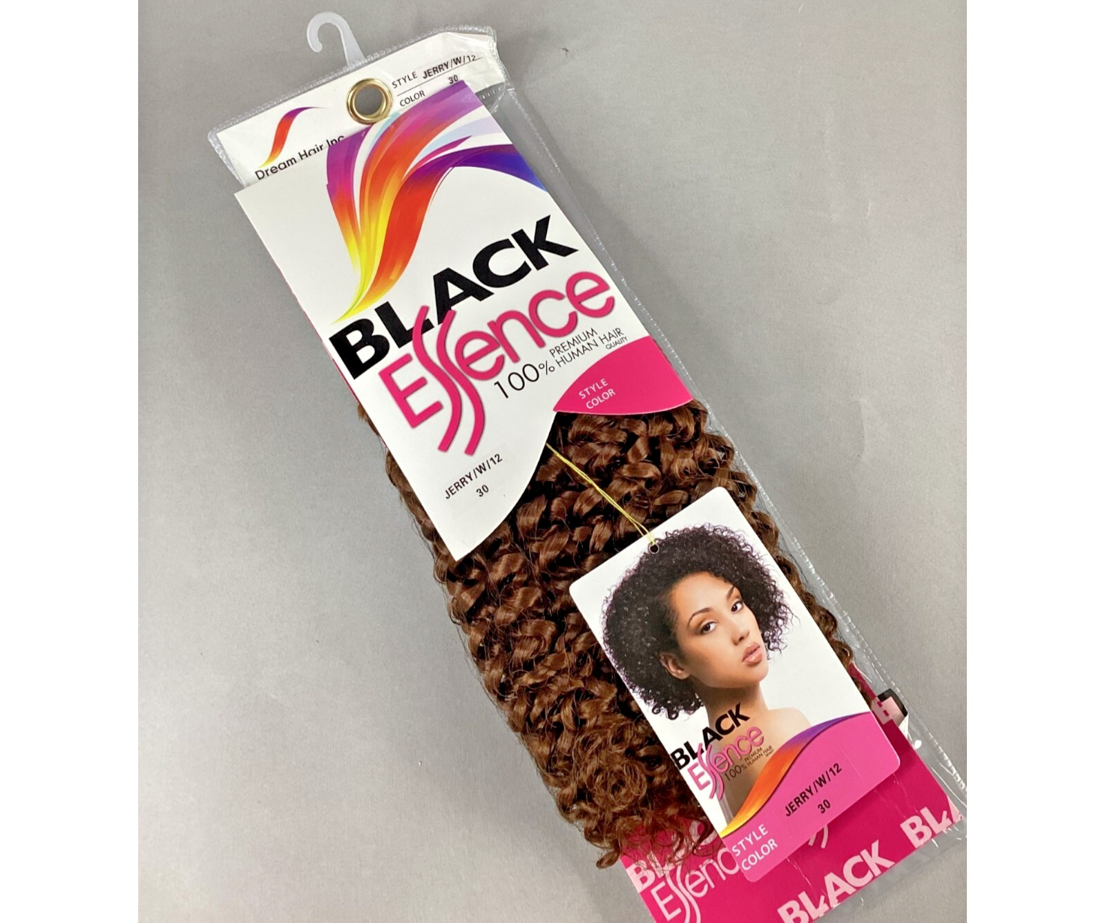 12″ Short Jerry Curl Color #30 Honey Brown Blended Hair Extensions Track Black