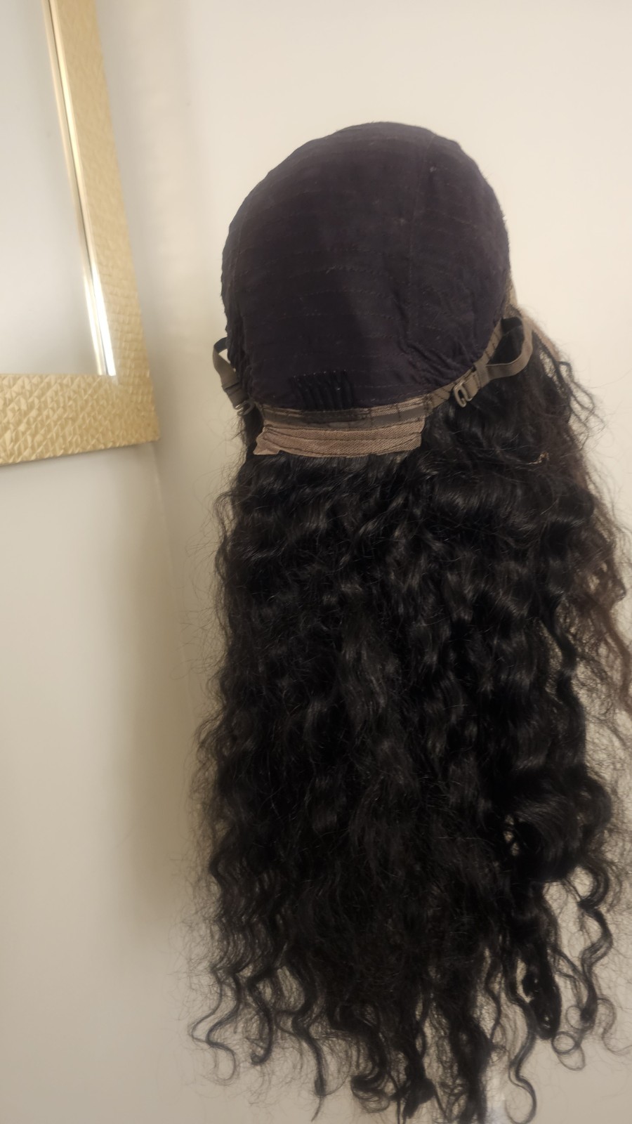 High Quality regular Top Black 26 to 28″ curly 100% Virgin Human Hair Lace Wig