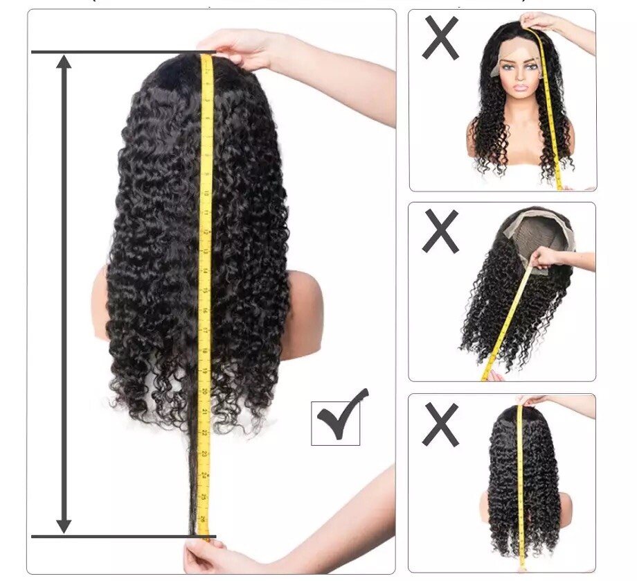 4×4 Lace Closure Human Hair Wig Curly Black Brazilian Remy Pre-plucked