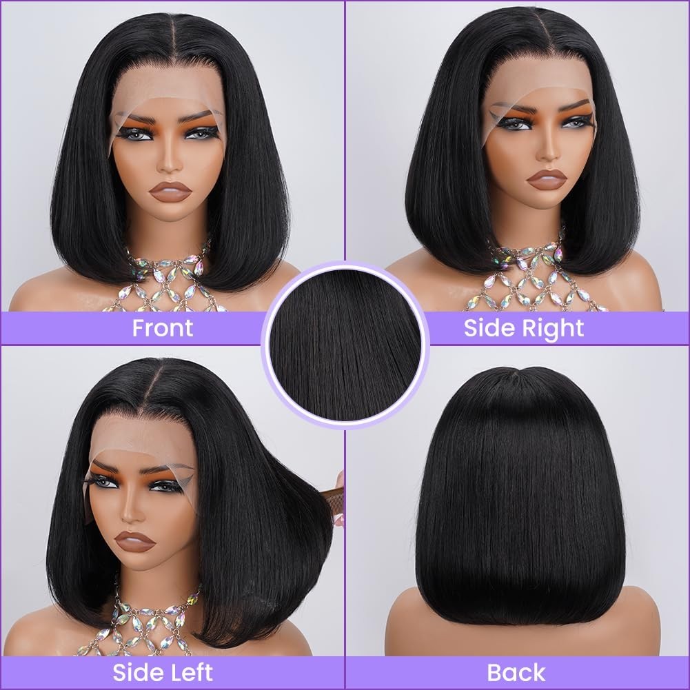Bob Wig Human Hair 13×4 Lace Front Wig Human Hair Pre Plucked Short Straight Wig