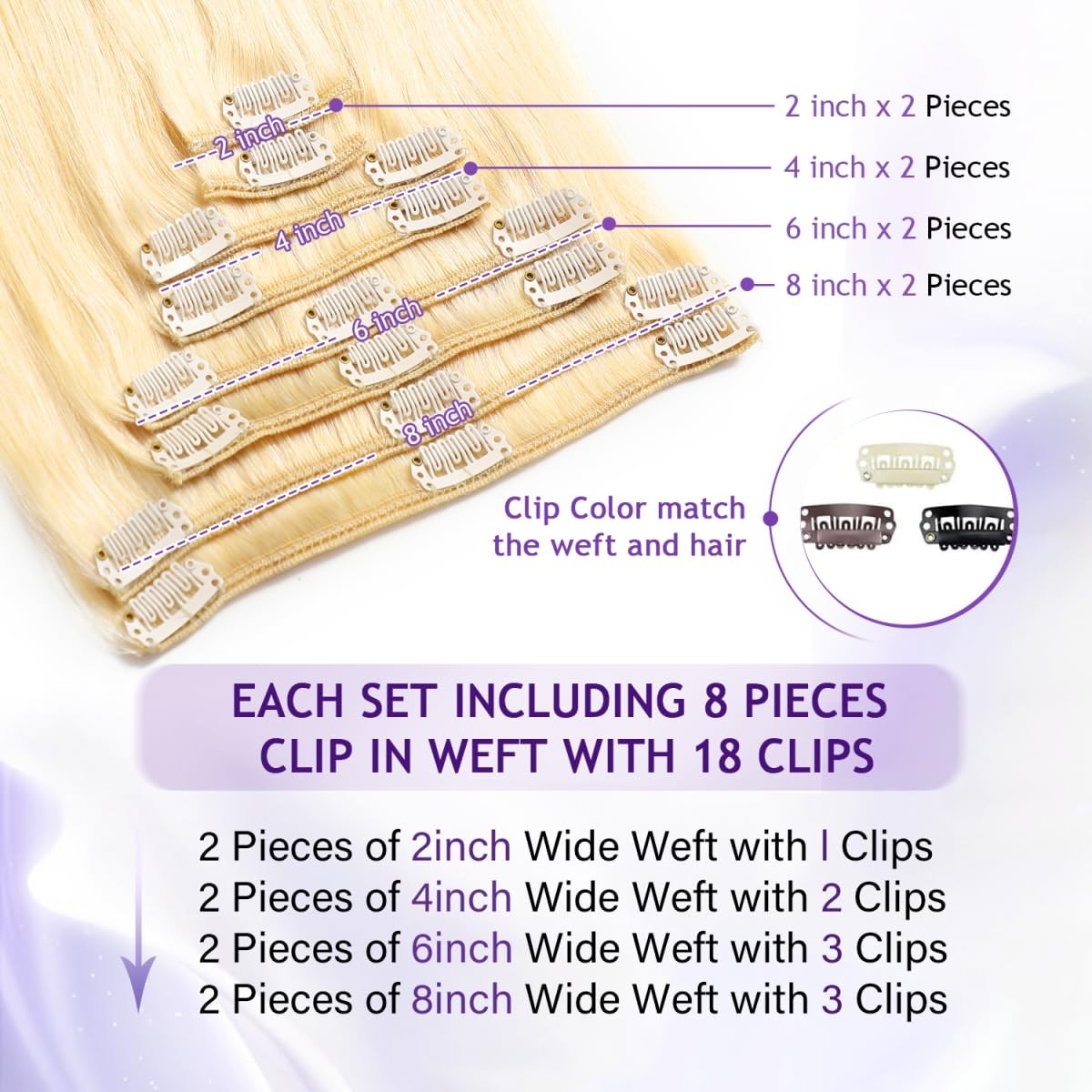 Cwrdk Clip In Hair Extensions Real Human Hair 18Inch 100G 100 Brazilian Remy