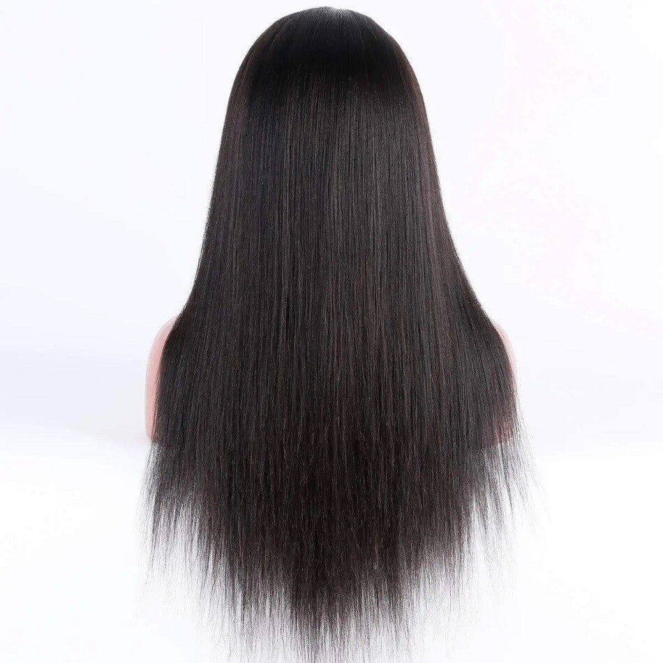 Yaki Straight 5.5×4.5 Silk Base Closure Wig Pre Plucked Baby Hair Human Hair 4×4