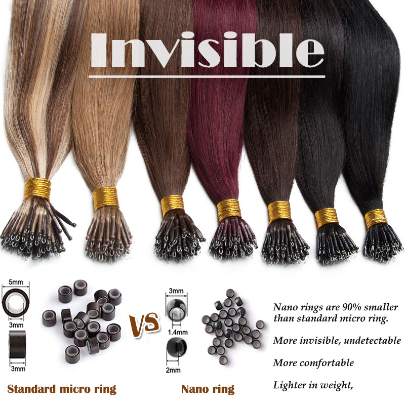 CLEARANCE Nano Ring Real Remy Human Hair Extensions Micro Loop Beads Thick 200S