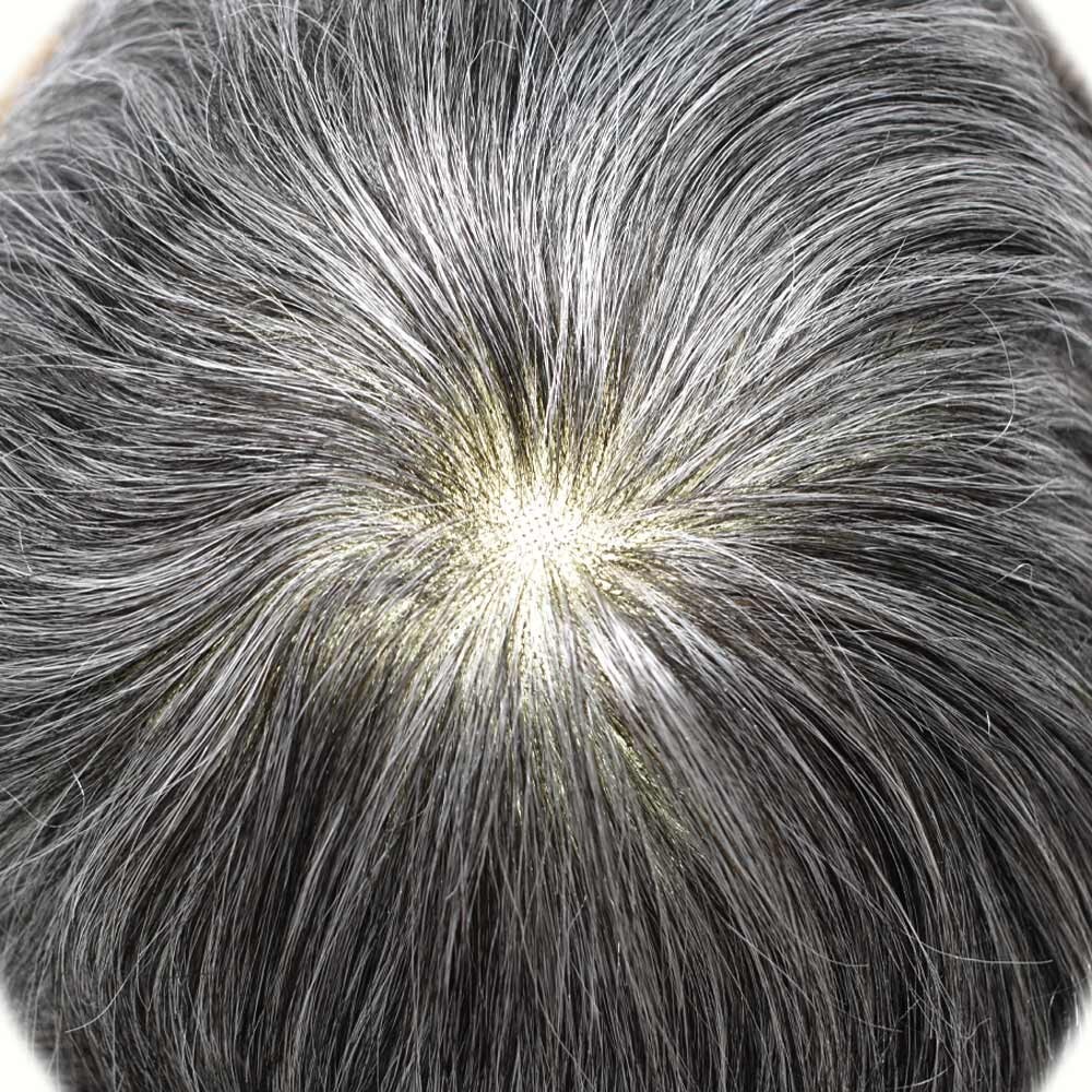 Fine Mono Mens Toupee Poly Skin Hairpiece Human Hair Systems for Men Hair Unit