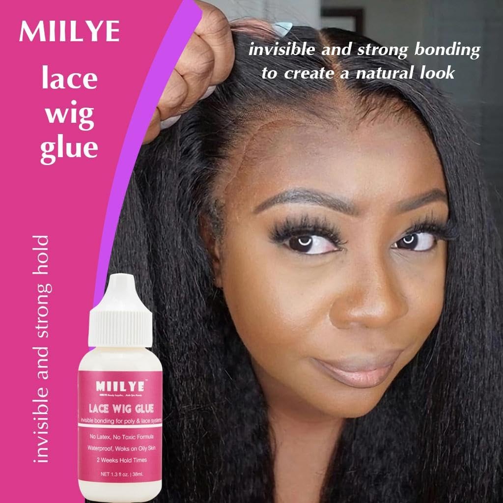 MIILYE Strong Hold Lace Wig Glue Kit Invisible, Water/Sweat Proof + Remover
