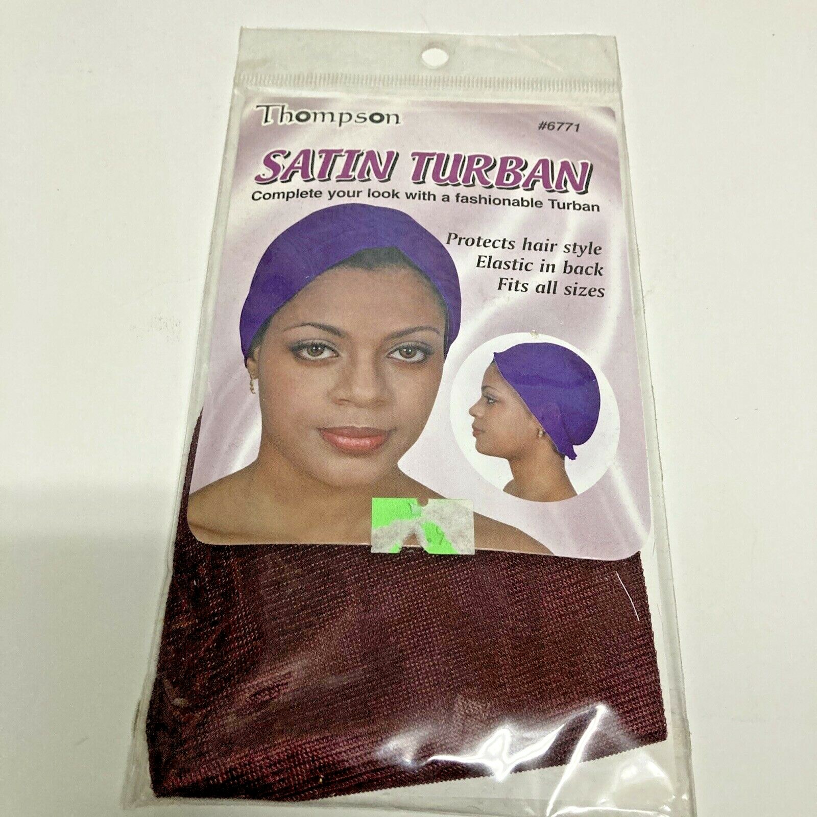 THOMPSON SATIN TURBAN FITS ALL SIZE # 6771 COLOR:DARK BROWN