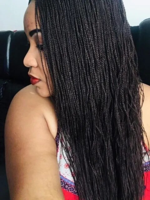 African Braided Wigs Black Micro Braid Wigs None Lace Wigs for Women Daily Wear