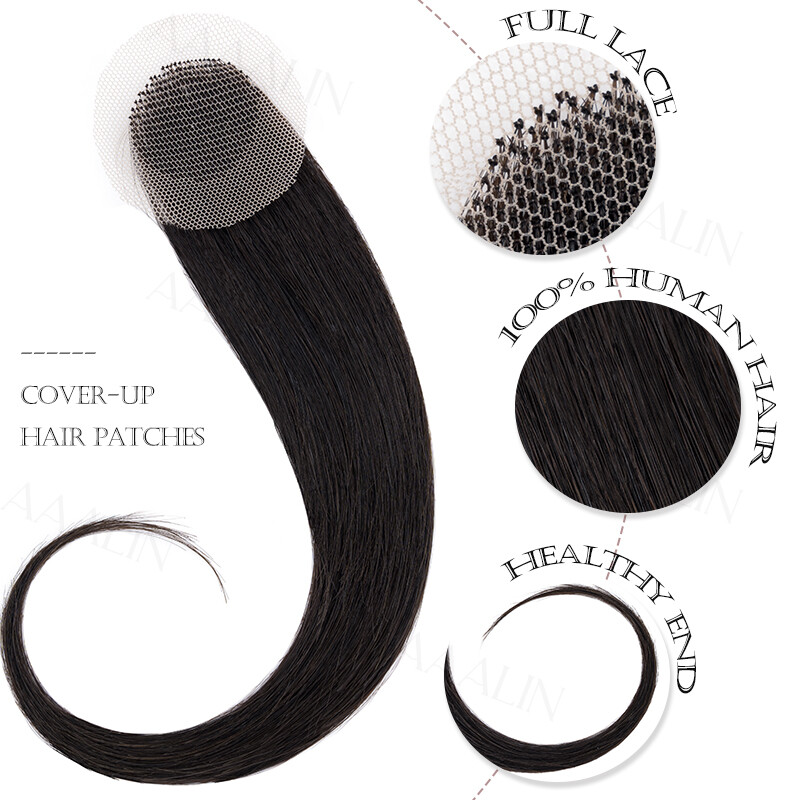 Thin Skin Bald Spot Hair Patch Natural Human Hair Replacement Unit For Hairline