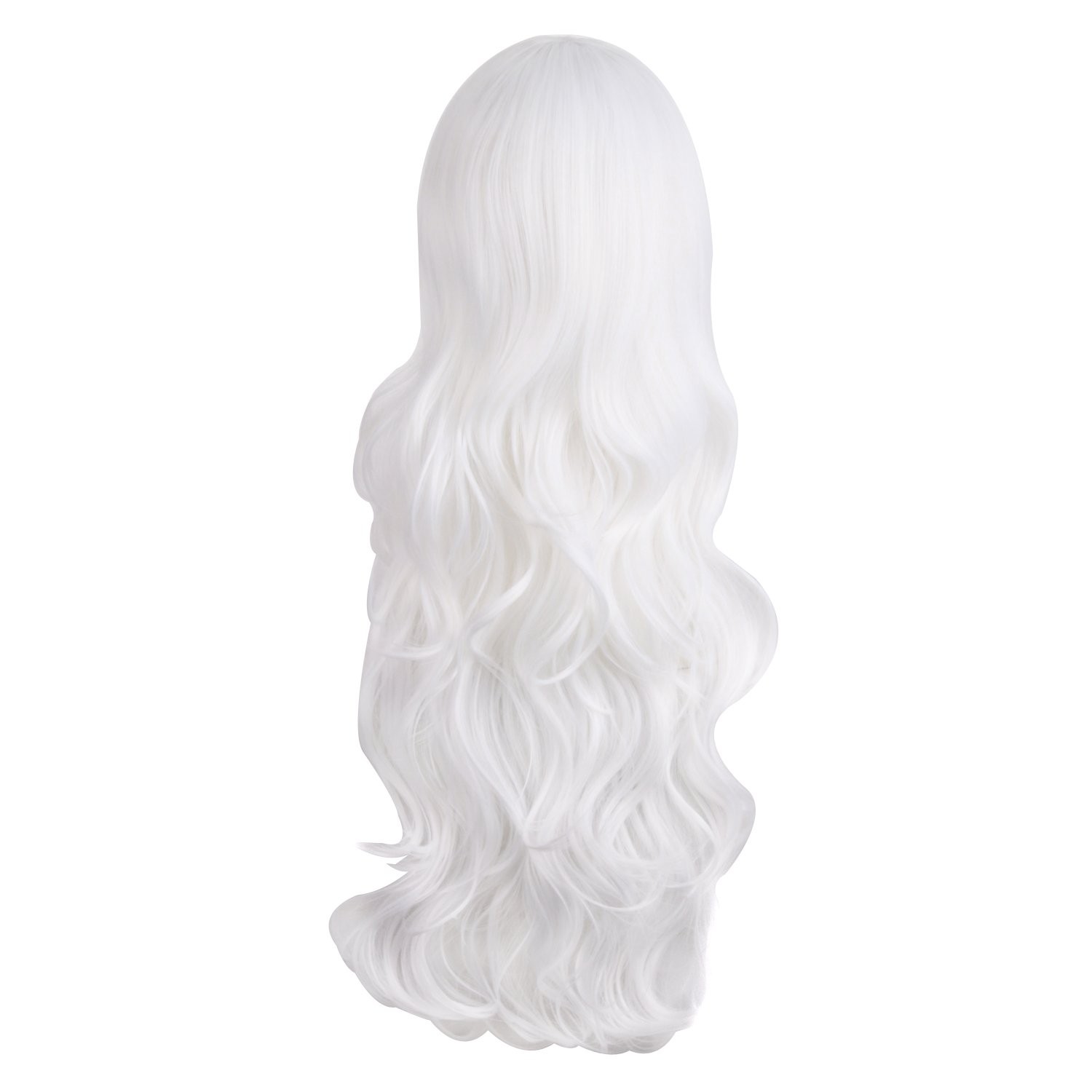 28″/70cm Charming Women’s Long Curly Full Hair Wig (White)