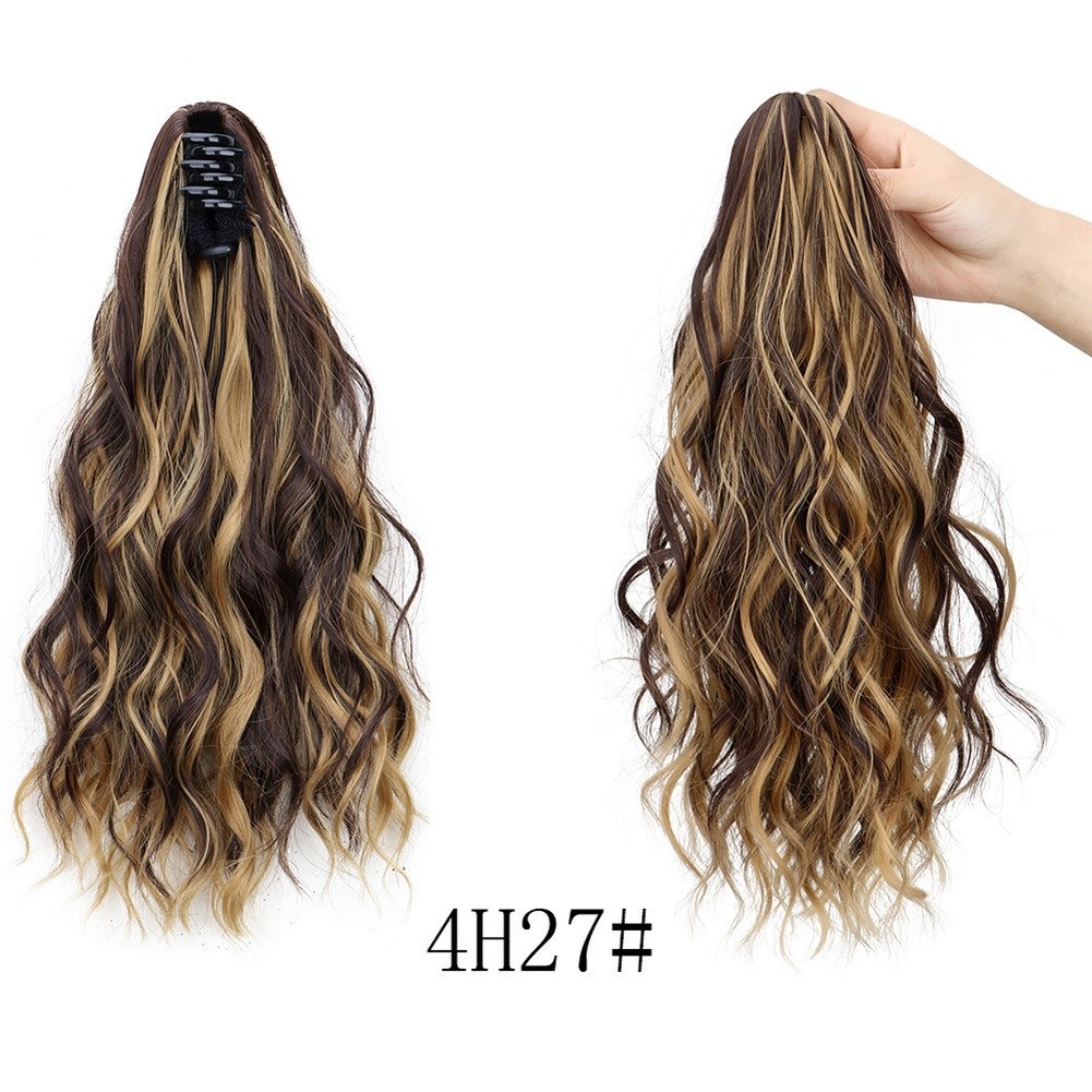 Curly Hair Water Wave Ponytail Clip Heat Resistant Synthetic Hair 35cm
