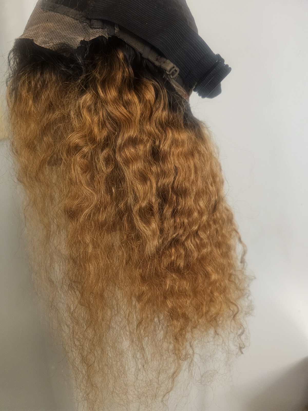 High Quality regular Top Copper Brown 22″ curly 100% Virgin Human Hair Lace Wig