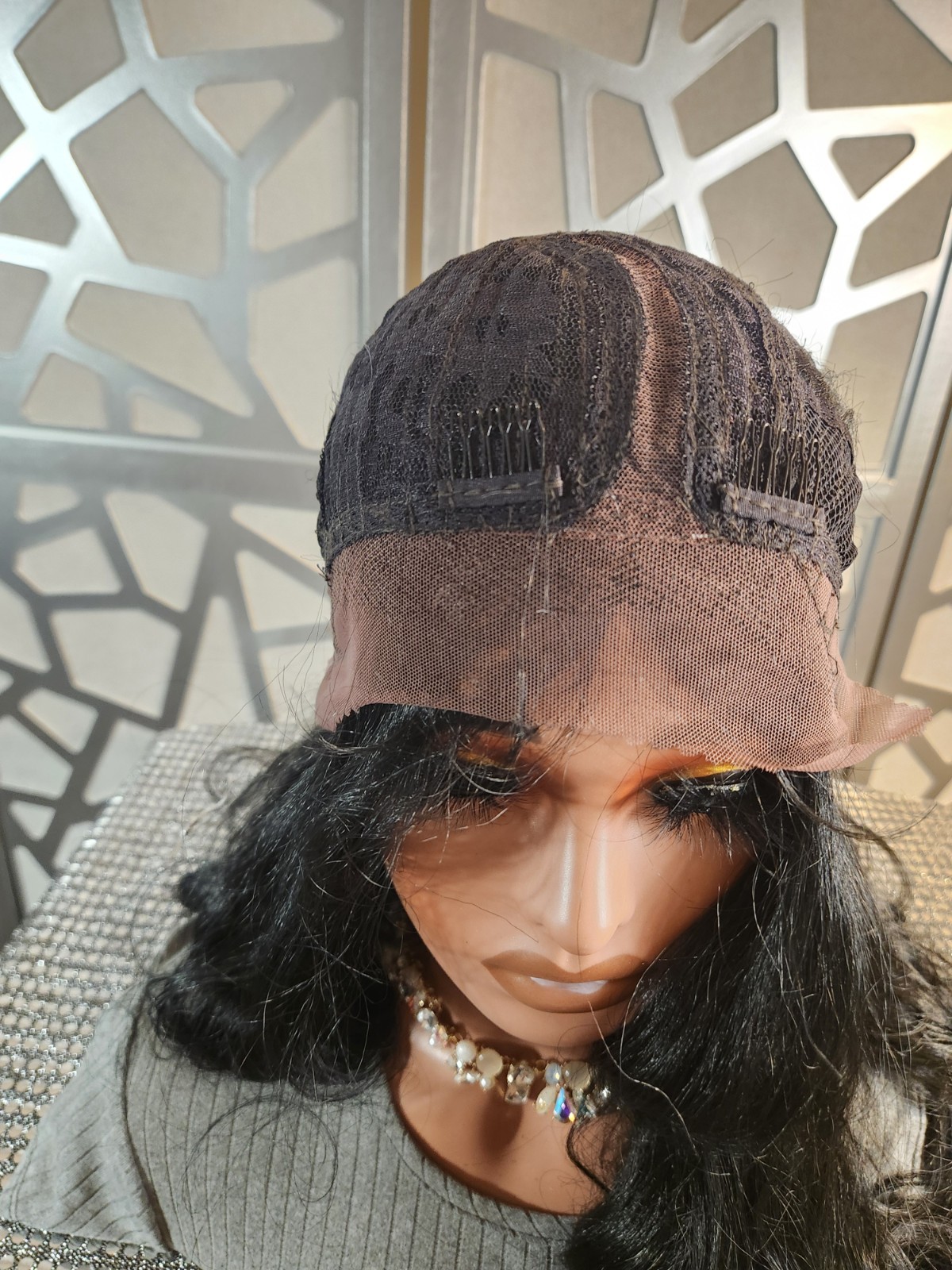Lace Front Wig Black Long Wig Wavy Black Wig Human Blend Loose Wave Bodywave