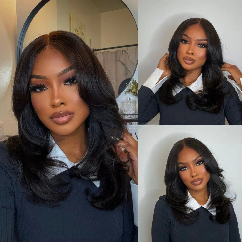 Unprocessed 100% Brazilian Human Hair lace wig ear to ear hand tie natural black