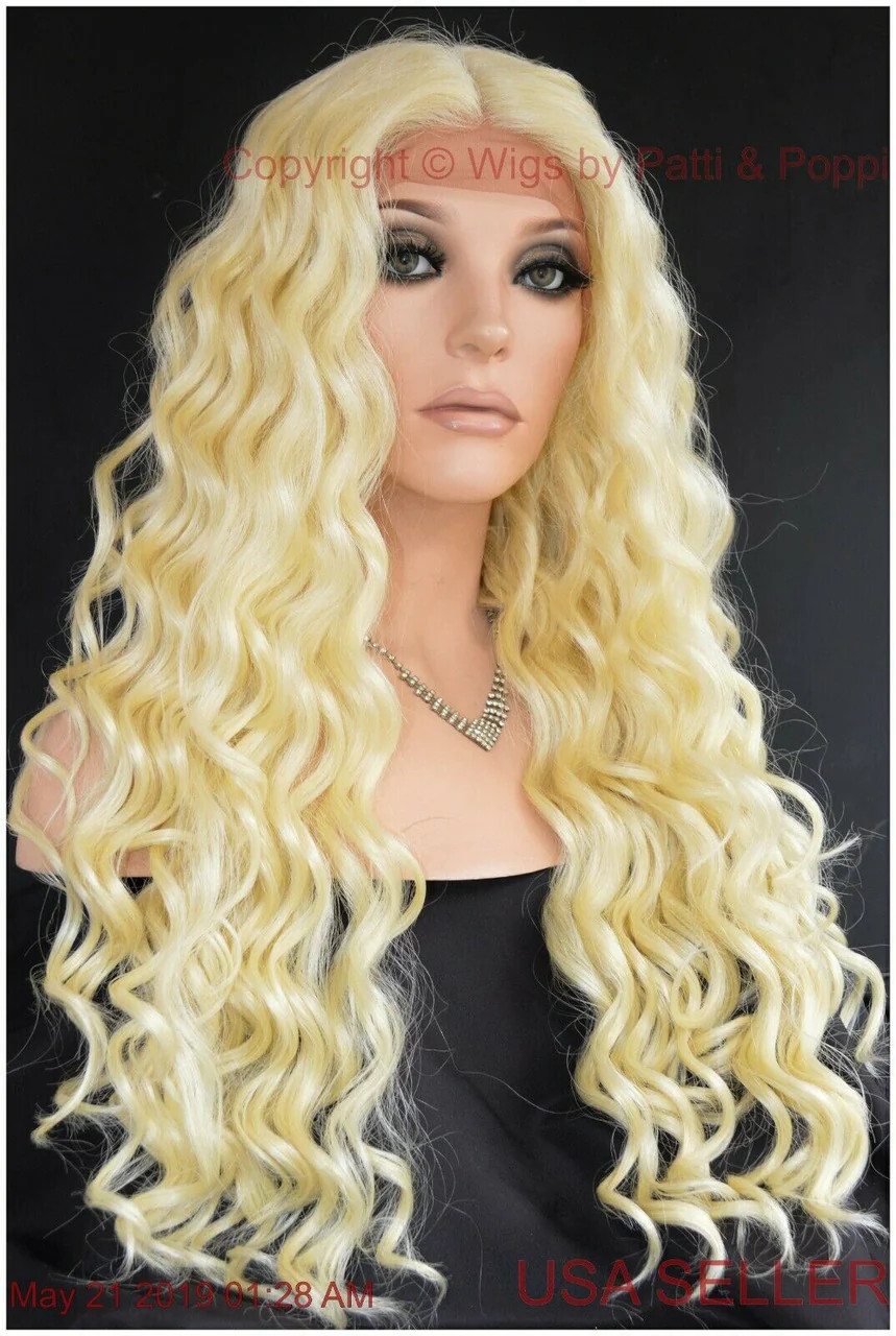 SWISS LACE FRONT LACE PART LONG WAVY HEAT FRIENDLY WIG COLOR 1362