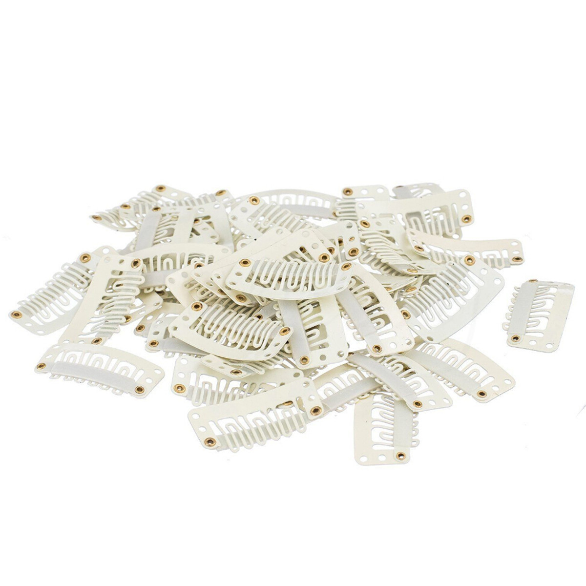 100pcs Beige Brown Black U Shaped Snap Clips 32mm for Hair Extensions 3 Colors