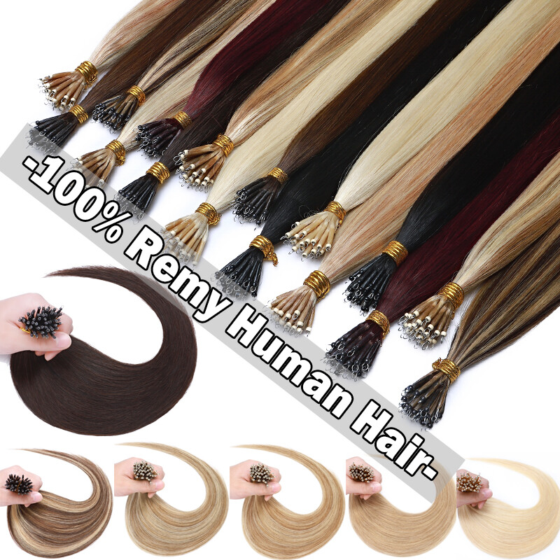 Thick 100% NANO Tip Remy Human Hair Extensions Nano Rings Ring Beads 200G 200PCS