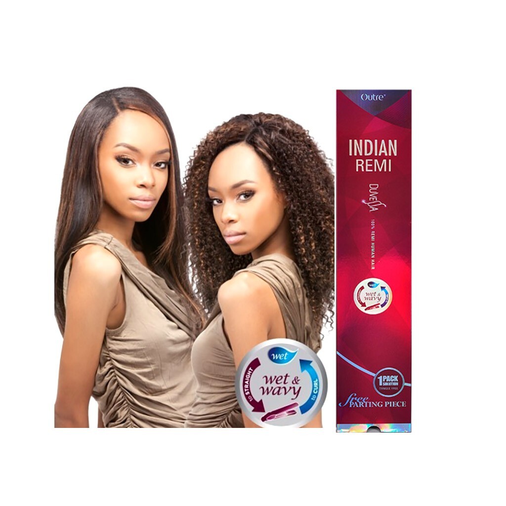 Outre DUVESSA 100% Human Hair Remi Wet & Wavy CURLY INDIAN 10″12″12″14″ – WEAVE