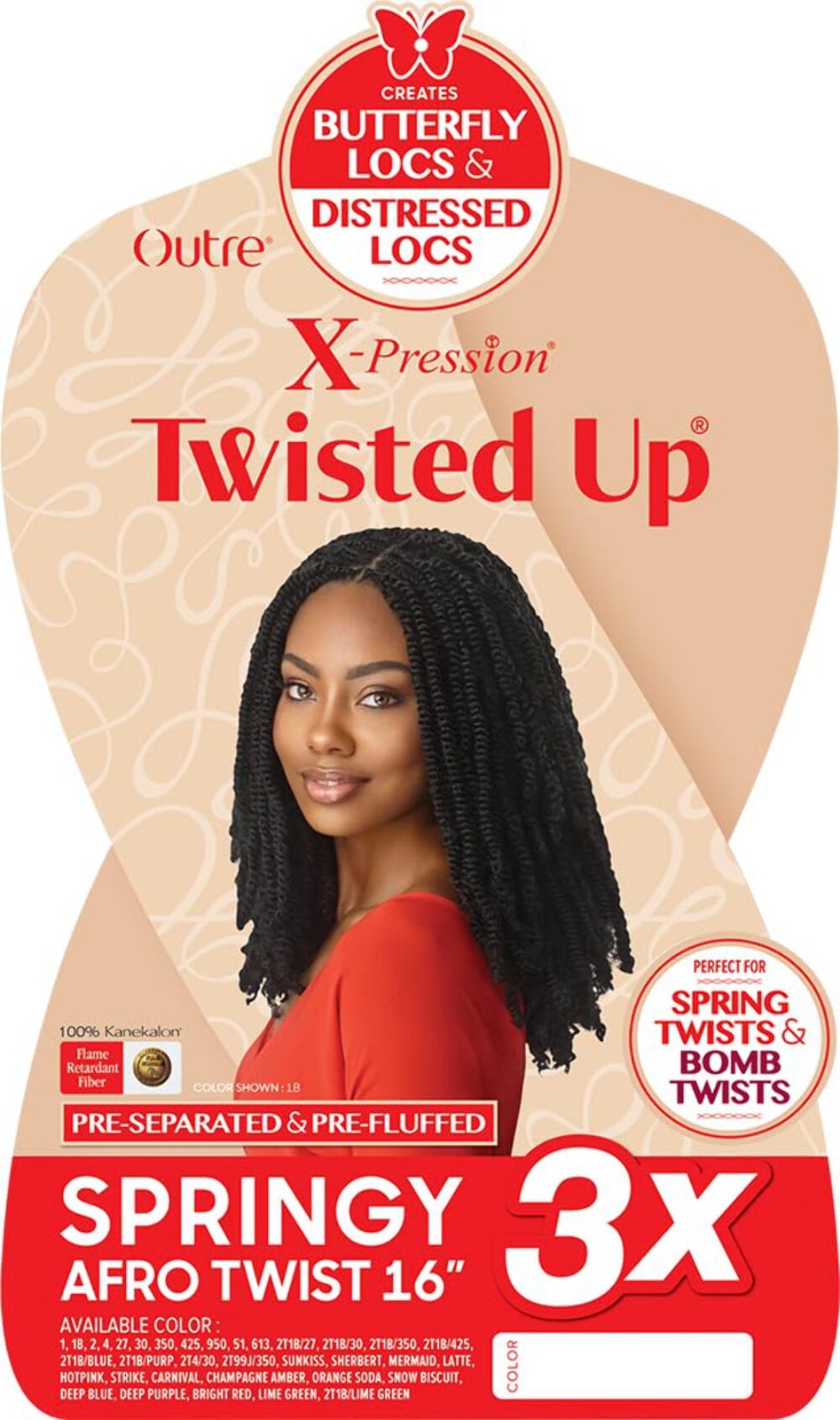 Outre – X-Pression Twisted Up 3X Springy Afro Twist 16″