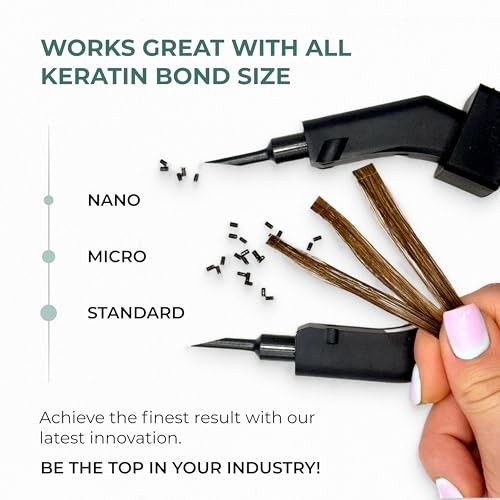 Keratin Fusion Tool for Hair Extensions – Slim Heating Plates, Adjustable Temp,
