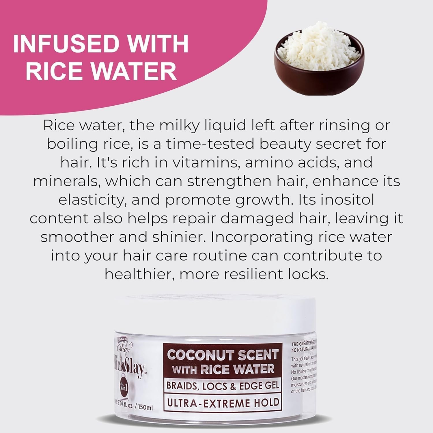 3-in-1 Ultra Hold Braiding Gel for Locs, Twists, & Edges – Hydrating Coconut 17