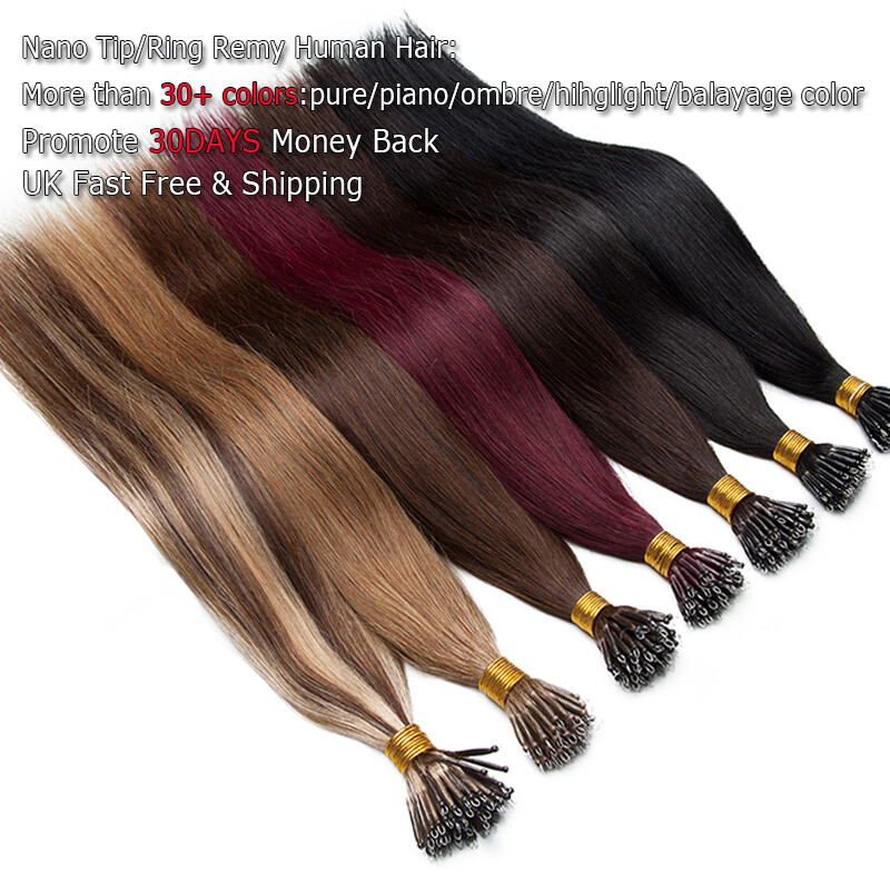 AAA+ Hair Extensions Nano Ring Beads Tip Remy Human Hair Micro Loop 1G THICK 50S