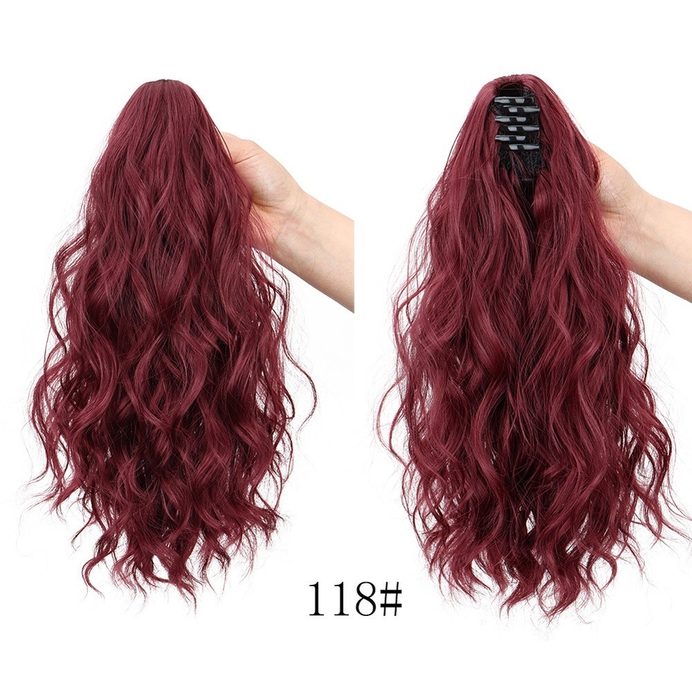 Curly Hair Water Wave Ponytail Clip Heat Resistant Synthetic Hair 35cm