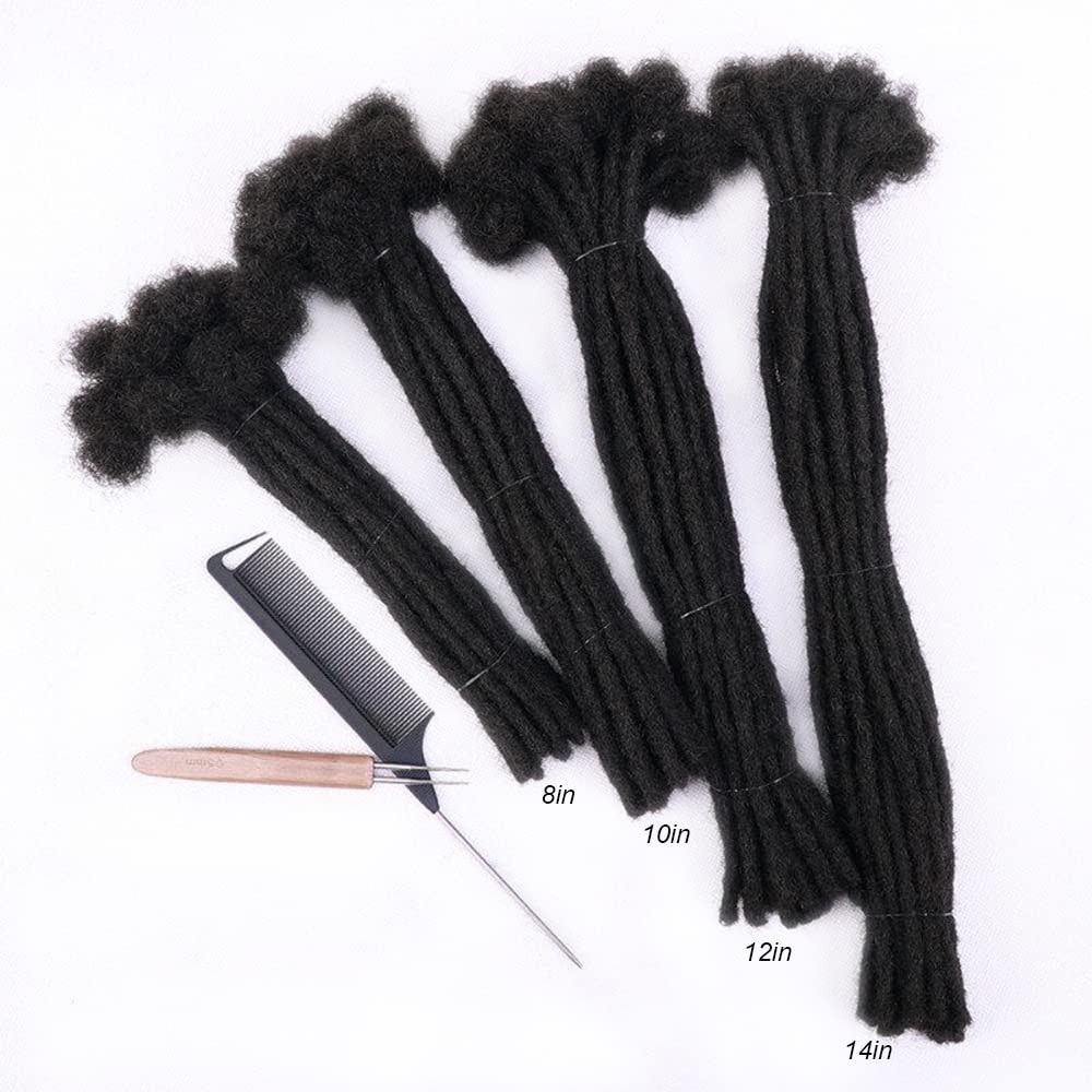0.4cm Thickness 100% Human Hair Dreadlock Extensions 10 Inch 10 Strands Full …