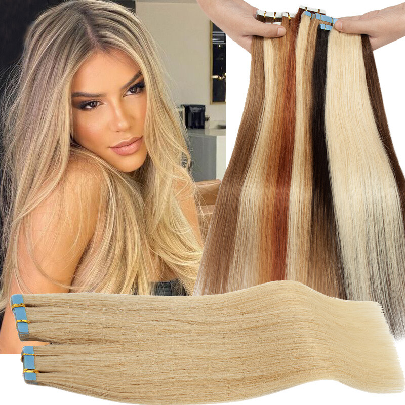 Invisible Tape In 100% Remy Human Hair Extensions Russian Skin Weft 150g 60pc US