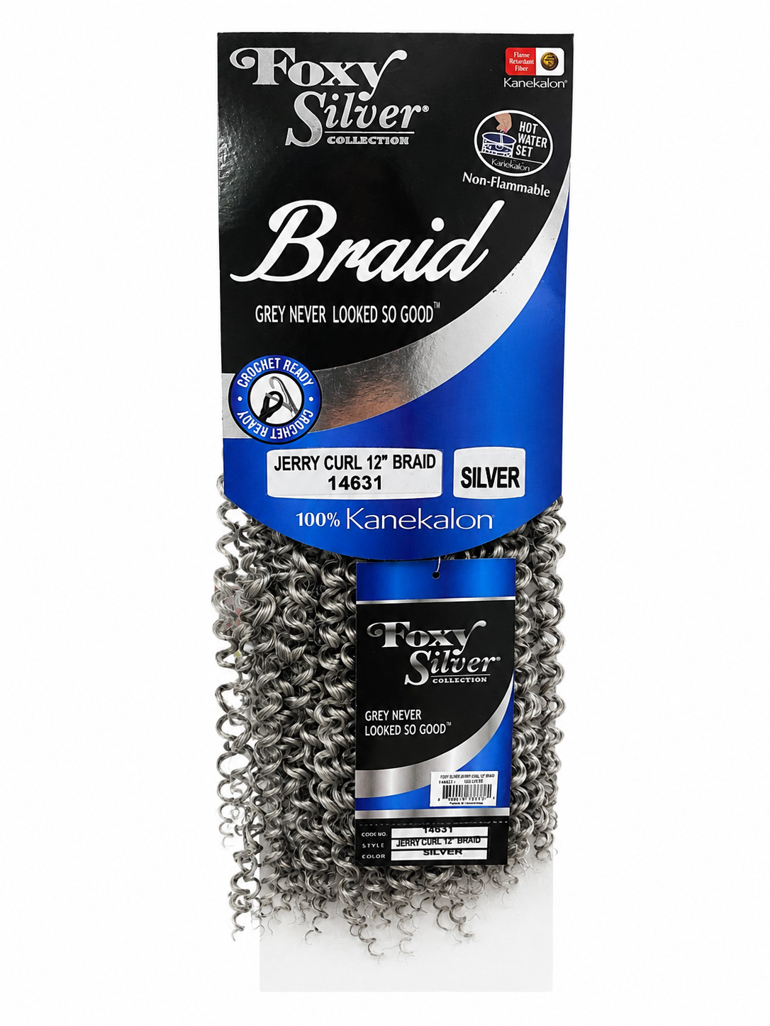 Foxy Silver Jerry Curl 12” Crochet Braiding Hair
