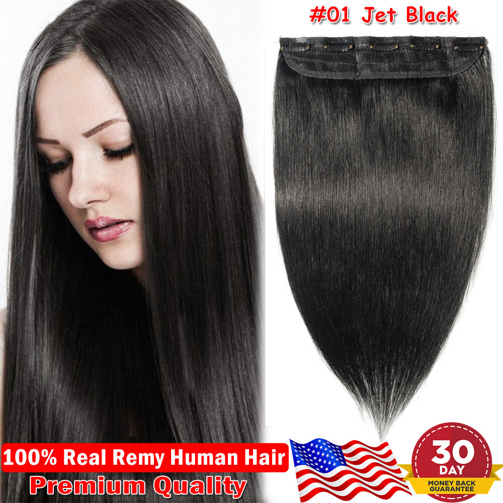 100% Soft 100% Remy One Piece Clip in Real Human Hair Ectensions 3/4 Full Head