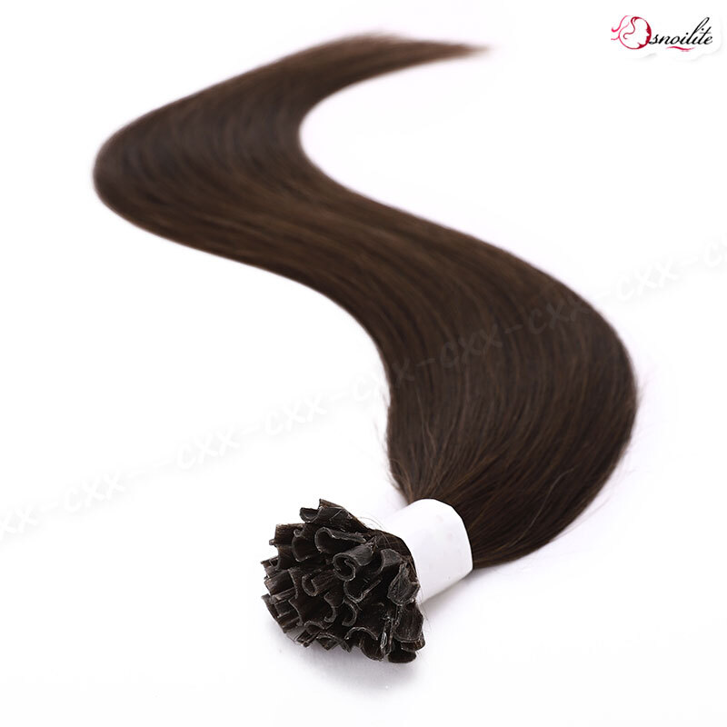 200 Pre Glue Bond U Nail Tip Straight Remy Human Hair Extensions Pre Bonded Glue