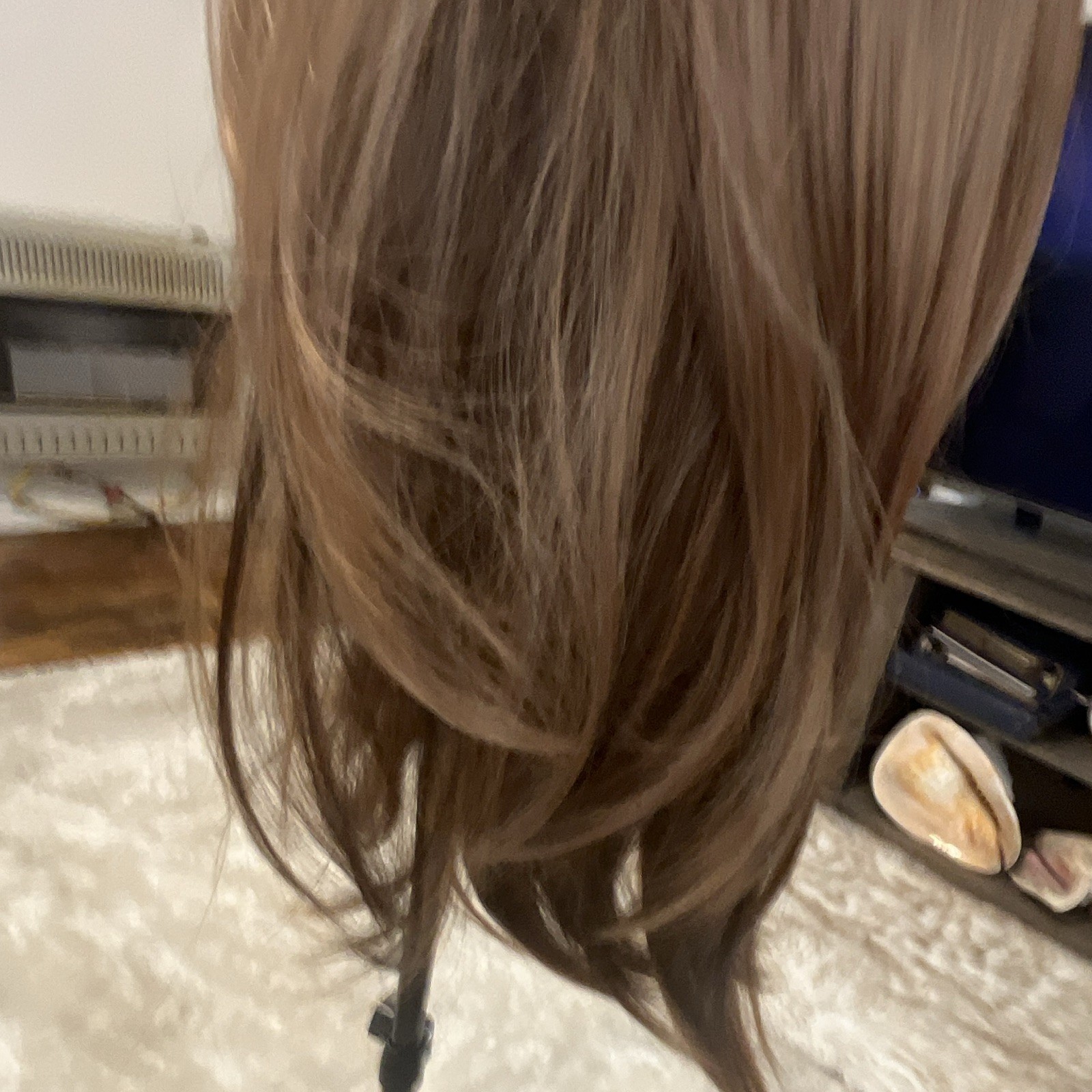Women Straight Light/Medium Brown Wig with Bangs, Natural Theme