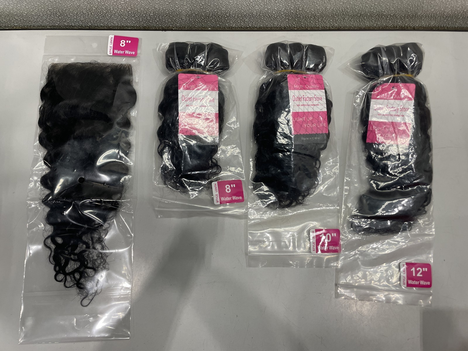 Miss Gaga Brazilian Natural Black Water Wave Human Hair Bundles 8″ 8″10″12″