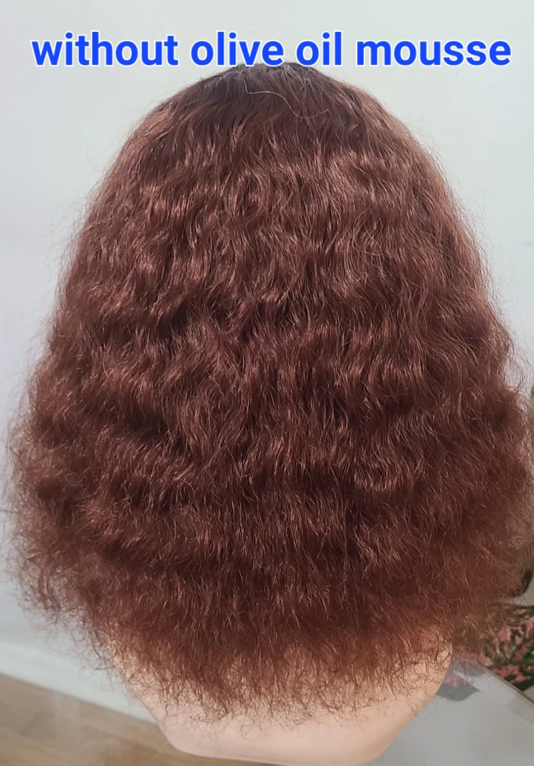 14″Brown Jerry Curl Wig,made From 100%human hair with bangs, Color TT 1B/33(N)