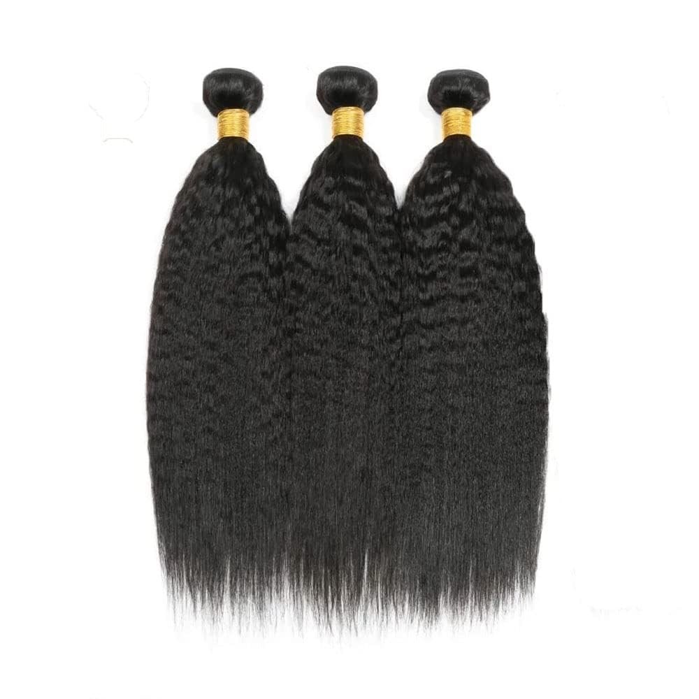 Giginger Brazilian Human Hair Bundles 24 26 28 Inch Natural Black Yaki Wave