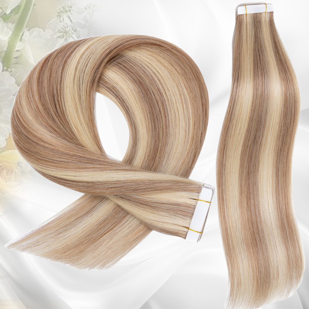 CLEARANCE 100% Remy Tape In Human Hair Extensions Thick 150G Skin Weft Highlight