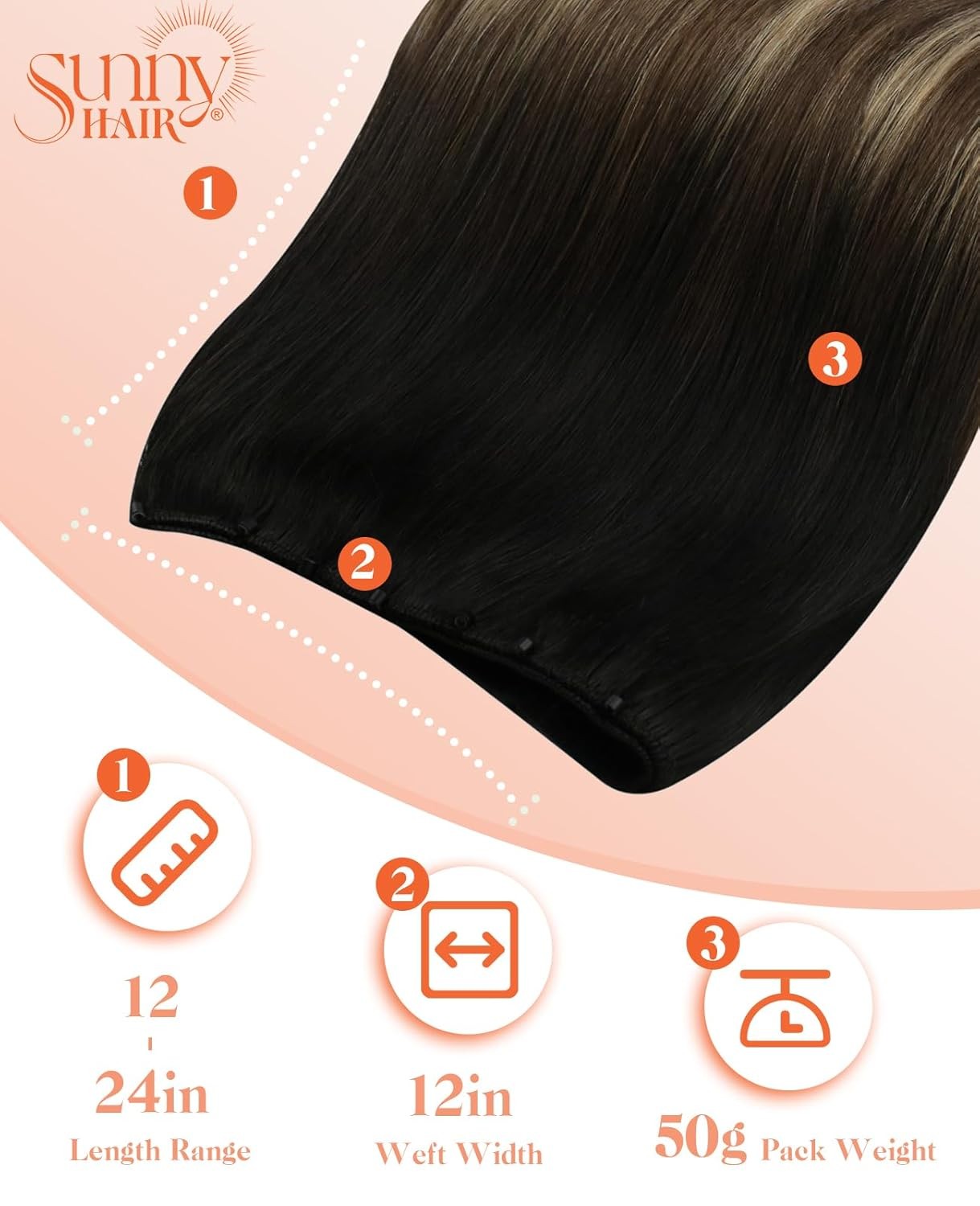 Sunny Hair BEADED 20in Brown/Platinum Blonde Hair Extensions – MB_6-60-6_20_50G3